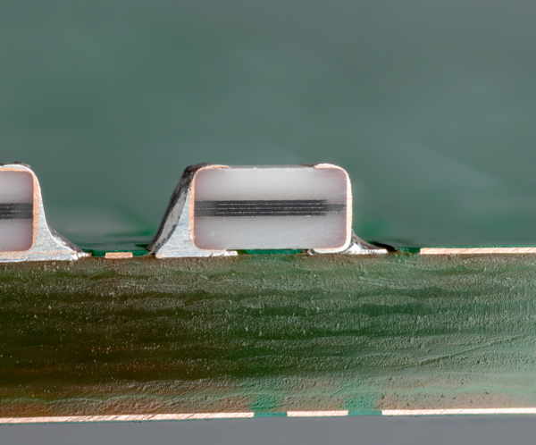A multilayer ceramic capacitor on a circuit board